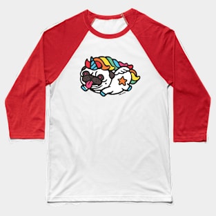 Pug Unicorn Baseball T-Shirt